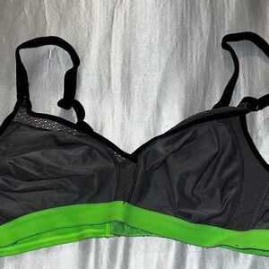 Hanes Black Bra with Bright Green Band